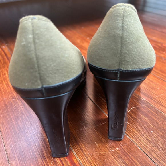 Salvatore Ferragamo Two-Tone Wavy Block Heels - Picture 6 of 6